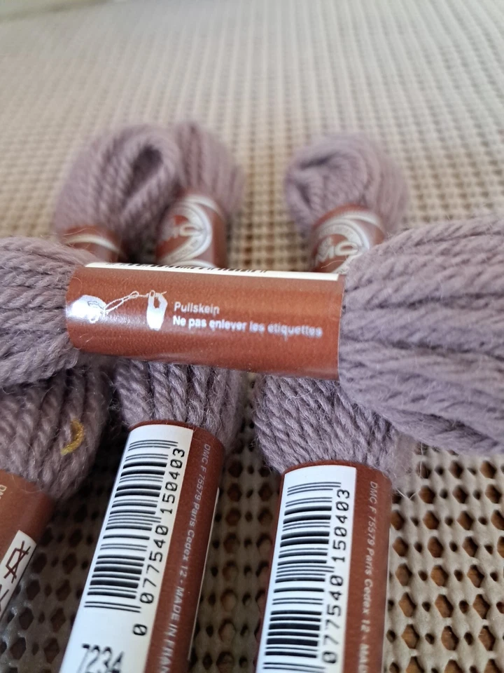 4 Skeins DMC Laine Colbert 100% Virgin Wool Tapestry 7234 Mauve Purple - Image 3 of 4