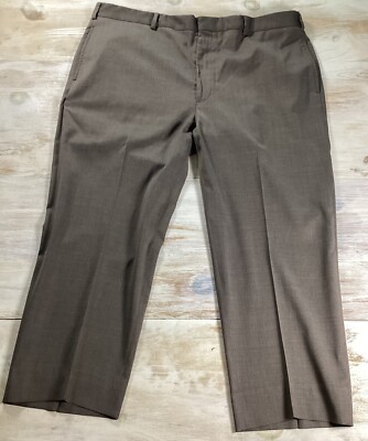 Brooks Brother W42  x L 24  1818 Madison Fit Brown Hemmed Redo Flexo Italy Woven