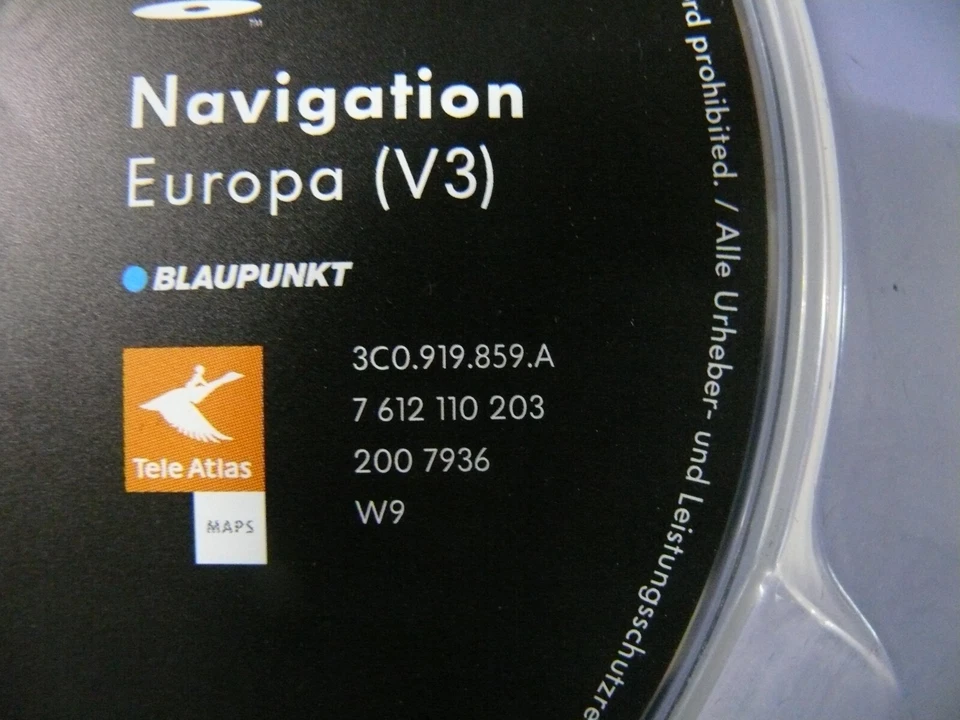 Navigation Bosch Blaupunkt TeleAtlas Europa Europe DVD VW Touareg 7L 3C0919859A - Bild 4 von 4