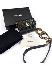 Chanel 23C Lambskin Quilted Phone Holder with Adjustable Chain  Retail: 2,950