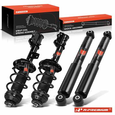 A-Premium Front & Rear Struts w/ Coil Springs Assembly for Fiat 500 2012-2016