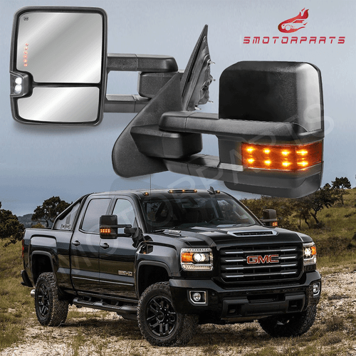 Power Heated +Fold Tow Telescoping Mirror For Chevy Silverado GMC