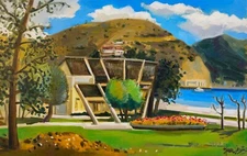 Original Oil Painting on Canvas "Cloudy day ", 50cmx80cm,Signed