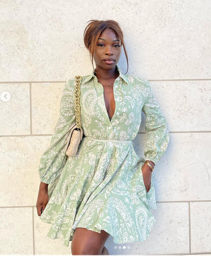 Zara Verde Pastello Paisley Floreale Corto Camicia Abito Voluminoso Increspatura - Imagen 21 de 24
