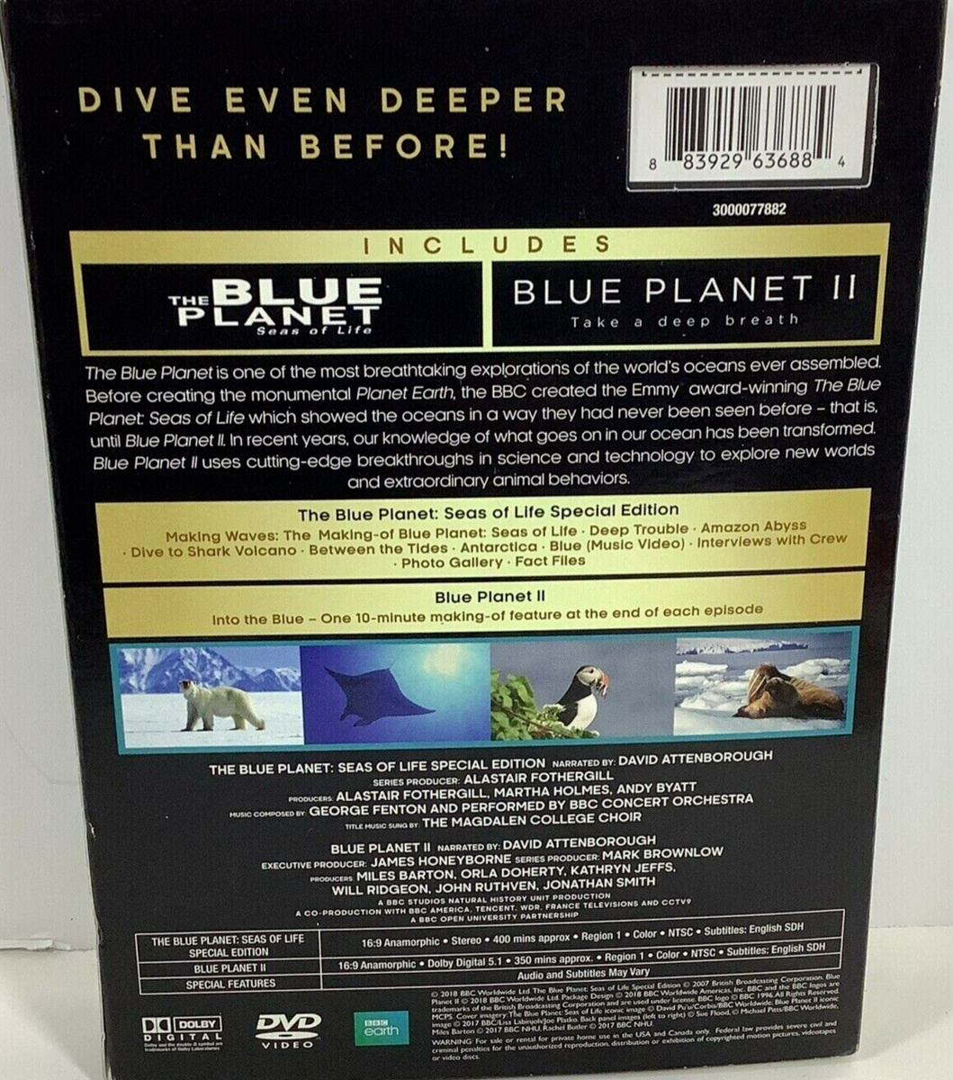 The Blue Planet 1 & 2 DVD Collection BBC David Attenborough NEW