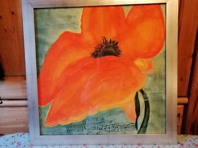   Kunstzentrum Veith  Mohnblume Mohn Blume Orange Wandbild Kunstdruck Bild 56x56 - Bild 1 von 4