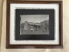 EARLY PHOTOGRAPH LAST ROUNDUP LINDNEUX COLLECTION REPRO FRAMED 11.75" X 13.75