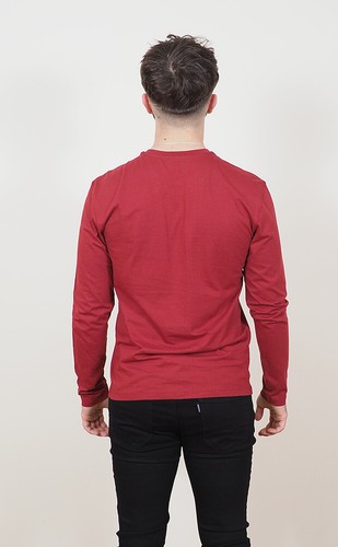 Mens Long Sleeve Cotton T-Shirt Regular Fit Crew Neck or Henley Top Lounge Work - Picture 10 of 72
