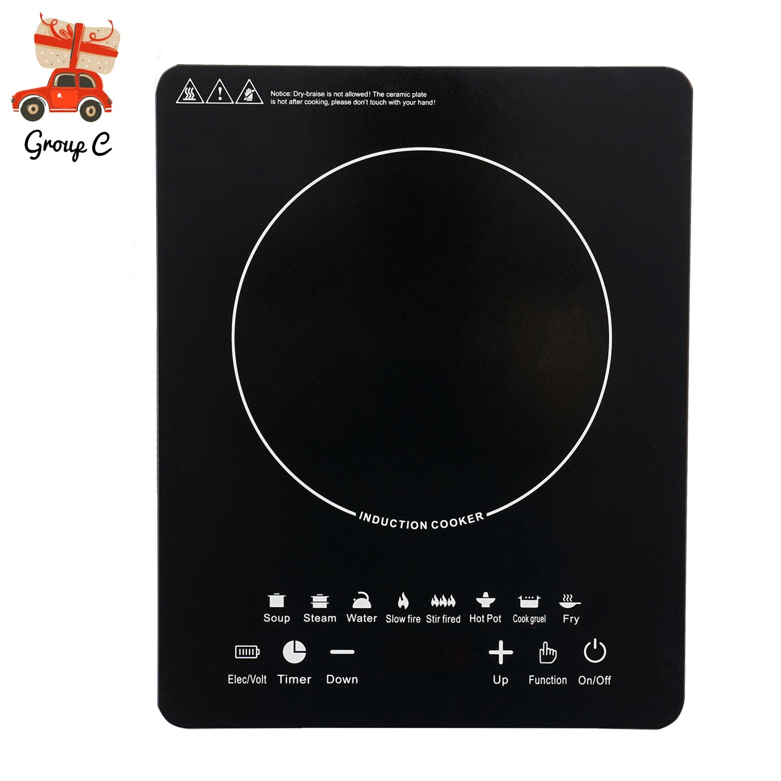 2200W Portable Kitchen Countertop Induction Cooktop Burner Electric Hot Stove