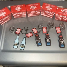 New H-E-B Brand Shop Key Chain 2x 1877 Mineral Water/  3x Sweet Tea (total of 5)