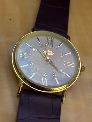 Cambridge Quartz Dress Watch   Gold Tone White Dial Roman Numerals Classic   