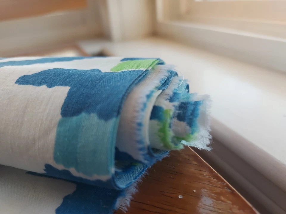 Roll Of Neon Colors White Blue And Green Fabric  - Image 3 of 4