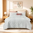 Reversible Quilt Bedspread Set Soft Coverlet with Pillow Shams Twin Queen King