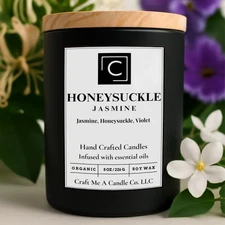 Honeysuckle Jasmine Scented Candle – Jasmine, Honeysuckle, Violet 