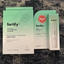 FORTIFY Depuffing + Protecting Eye Cream & Revitalizing Sheet Mask Bundle NEW