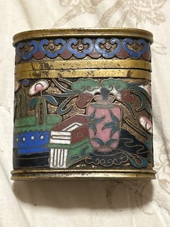 Vintage or Antique Chinese Enamel Cloisonne Opium Box