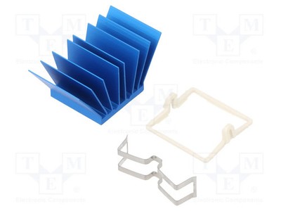 Radiator: geprägt H: 17,5mm gerippt BGA W: 21mm L: 21mm blau