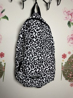 Kendall + Kylie Leopard Print Backpack Black White Mini School Bag 14x19