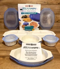 NORDIC WEAR - MICROWAVE FREEZE HEAT & SERVE 12 PC SET  PLATES & BOWLS / LIDS
