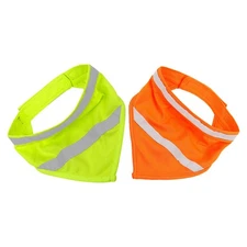 2 Pcs Pet Fluorescent Triangle Towel Dog Bandana Reflective Gear Cute Scarf for