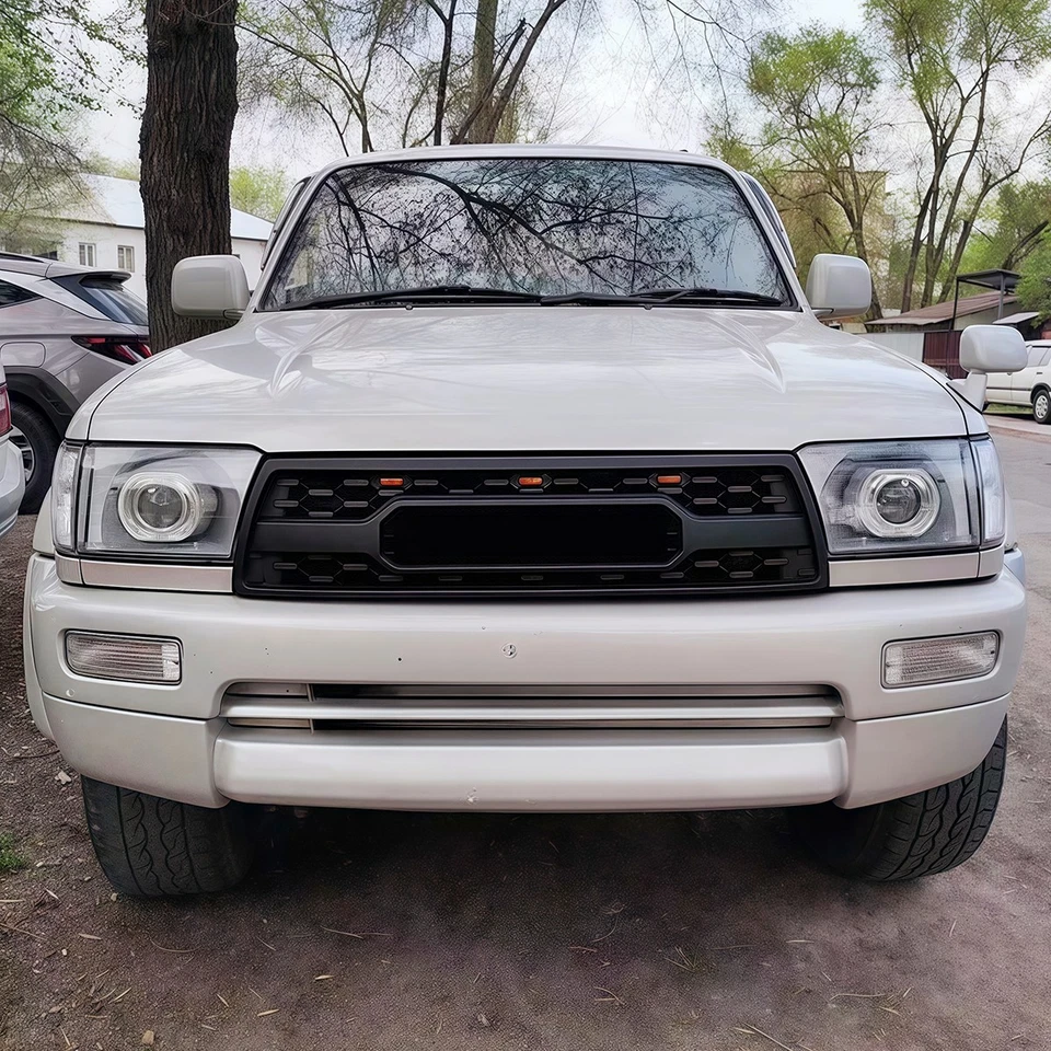 Parrilla delantera negra para Toyota 4Runner 1996-2002 parrilla de parachoques superior con luz Foto 3 de 4