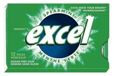 EXCEL, Spearmint Flavored Sugar Free Chewing Gum, 12 Pieces, 1 Pack, 16.8g