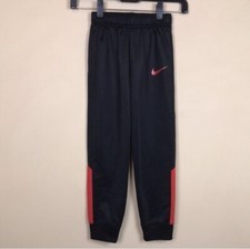 Nike Boys Black Red Swoosh Elasticized Waist Jogger Sweatpants Sz 7