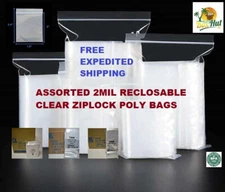 Clear Elkay Plastic Reclosable Zip Seal Lock Top 2 Mil ML Poly Jewelry Bags