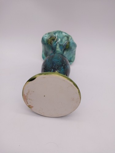 Vintage Art Studio Pottery Bud Vase Green Drip Glaze Artist Signed 8" - Picture 7 of 9