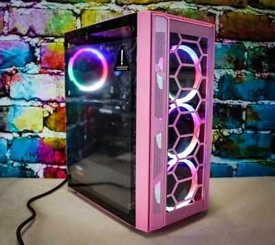CUSTOM, WHITEBOX Custom Pink Gaming Desktop PC Intel Core i7 3.40 Quad 32 GB SSD Nvidia RTX 4060