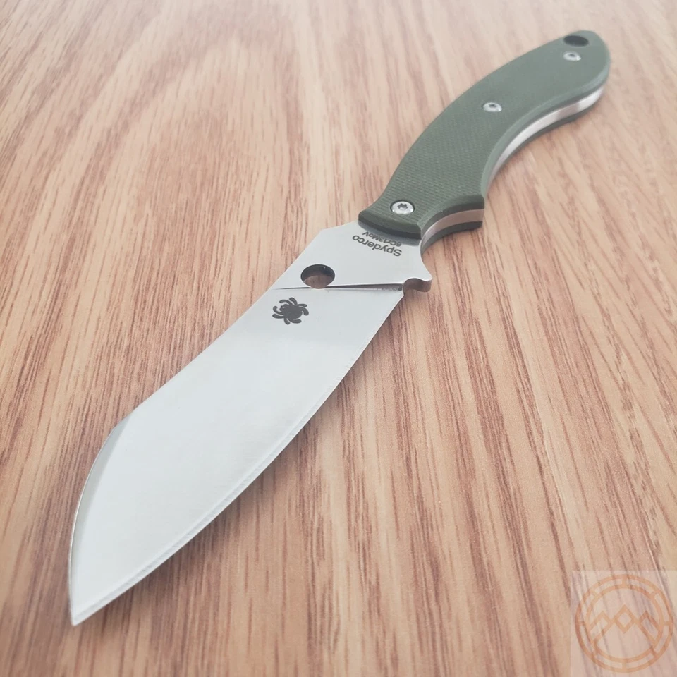 Spyderco Stok Fixed Knife 3" 8Cr13MoV Steel Drop Point Blade Green G10 Handle - Image 2 of 4