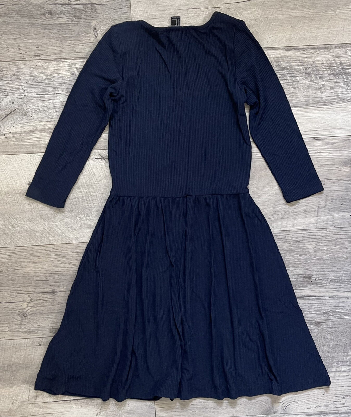 NWT FOREVER 21 Keyhole Scoop Neck Ribbed Empire Waist Fit & Flare Skater Dress S