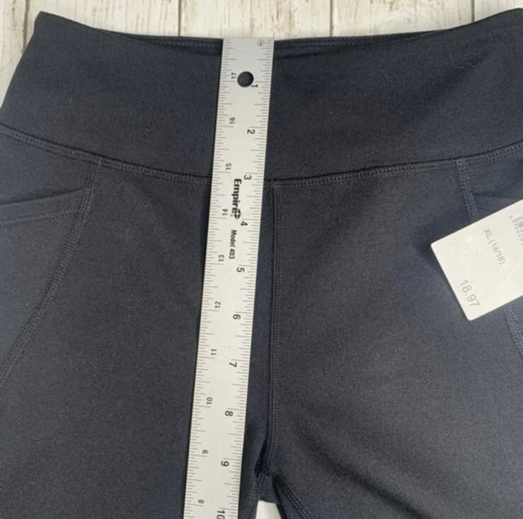 Zella Girls Black Athletic Cropped Leggings Solid Size XL 14/16 *small flaw* - Image 2 of 4