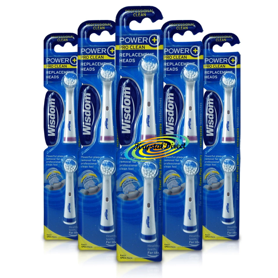 5x Wisdom Power Plus Electric Toothbrush Replacement Heads
