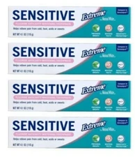 4x Natural White Sensitive Extreme Whitening Toothpaste 3.4 -oz F/S