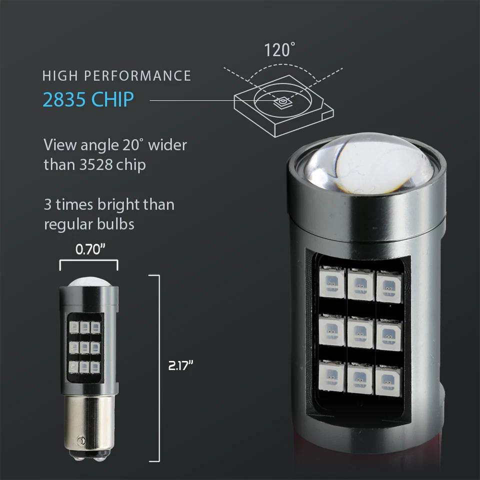 Luz de parada trasera roja intermitente 1157 LED estroboscópica de freno/bombillas de advertencia de seguridad de estacionamiento Foto 2 de 4