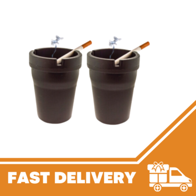 2x Butt Bucket Ashtray Cigarette Self Extinguishing Ash Bin Car Home  Portable