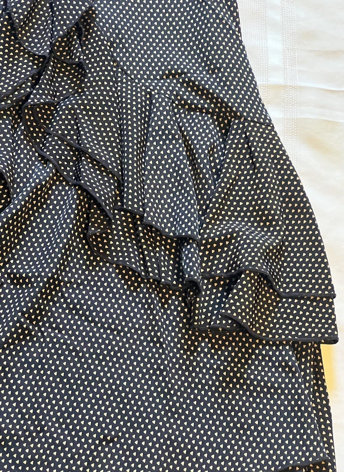 Needle & Thread Women’s Large Mini Dress Cascade Ruffle Navy Blue Geometric - Image 2 of 4