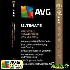 AVG ULTIMATE 2026 10 PC 2 Year | AntiVirus, Tuneup, VPN | PC, Mac, Android | DE