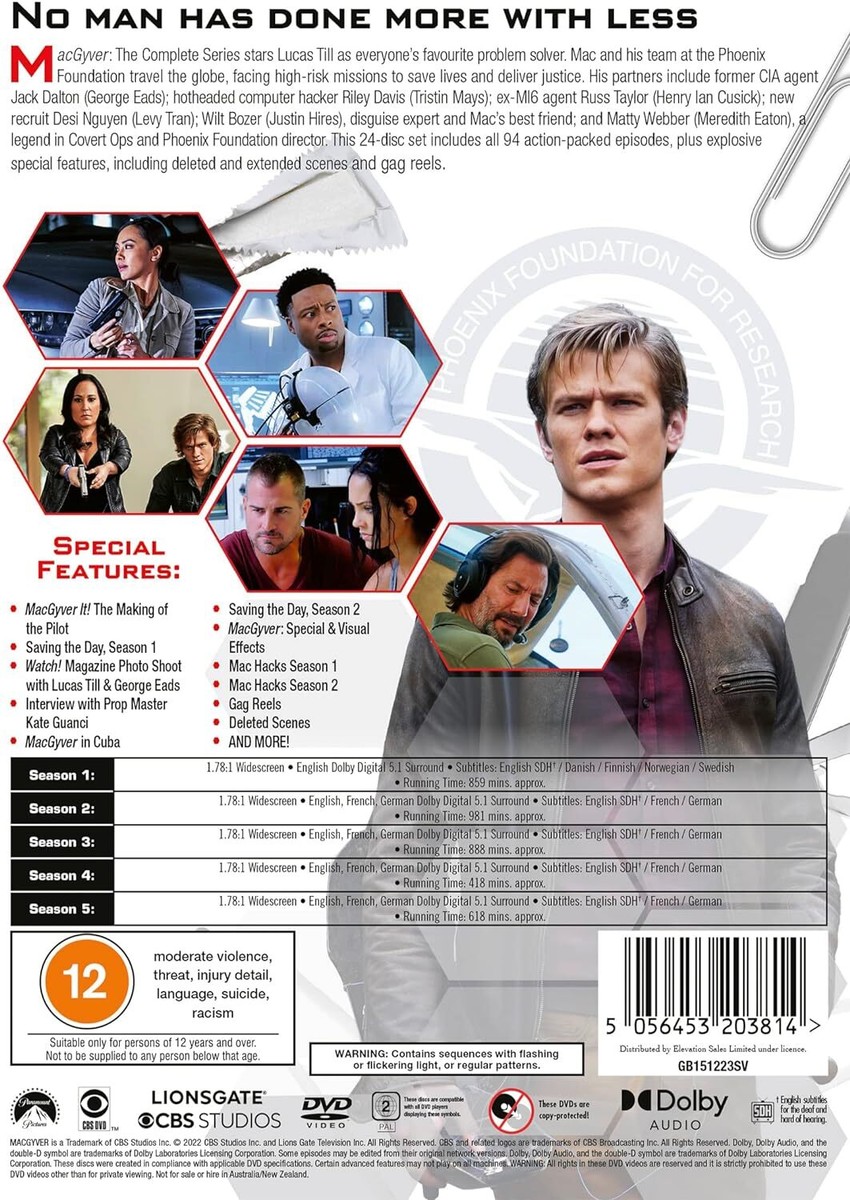 MacGyver 2016 Complete Series [DVD] | eBay UK