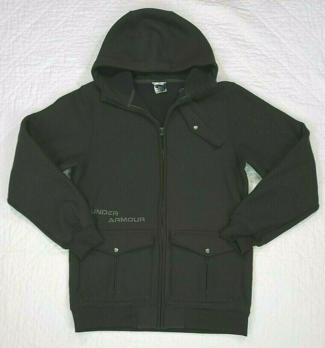 Under Armour Mens Green Full Zip Barn Style Fleece Lined Jacket