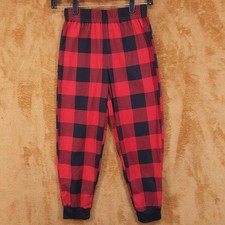 CUDDL DUDS Pajama Pants Kids Size M 8 Red Black Buffalo Plaid Comfort Pjs