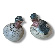 Blue Bird Figurine Hatching Eggs HFM Signature Lot Baby Birds Hatchlings