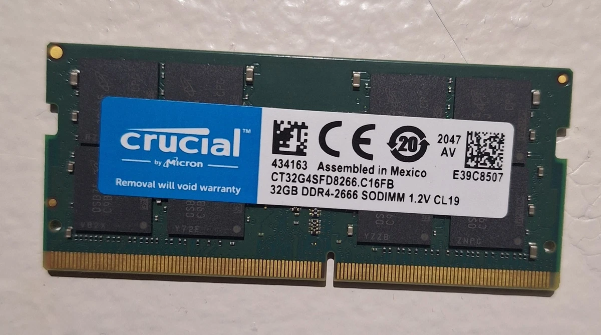 Crucial PC4-21300 (DDR4-2666) Bus Speed Computer RAM 32 GB Total