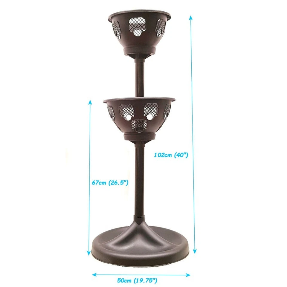 Plant Tower Complete With Baskets PLANTOPIA EASY FILL 2 Tier Pedestal - Image 2 of 4