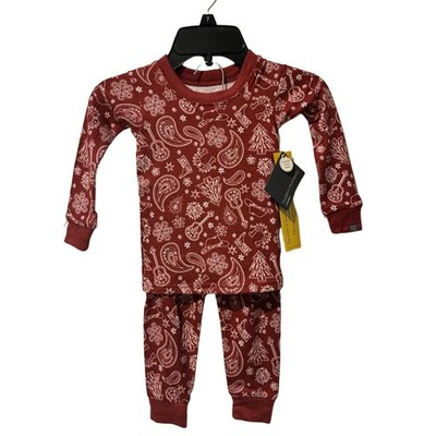 Gerber Modern Moments Kids Pajama Set 2T Red Paisley Long Sleeve