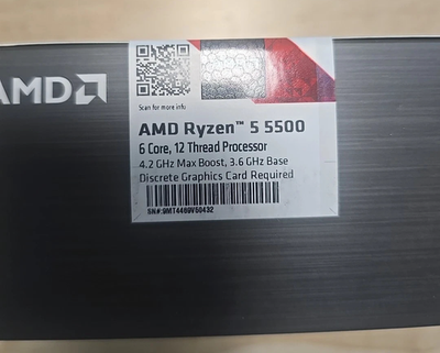 AMD Ryzen 5 5500 6-Core 3.6GHz Socket AM4 65W CPU Desktop CPU