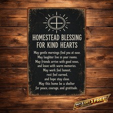 Blessed Religious Plaque Metal Sign Inspirational Christian Decor