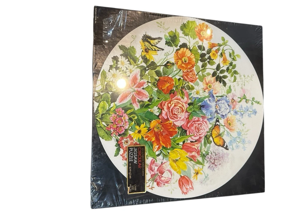 Rompecabezas circular Springbok vintage 500 piezas 1979 mariposas florales Foto 3 de 4