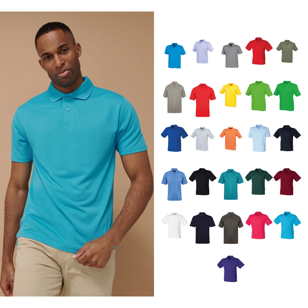 Henbury Coolplus® polo shirt H475 - Coolplus® wicking yarn for comfort
Opens in a new window or tab